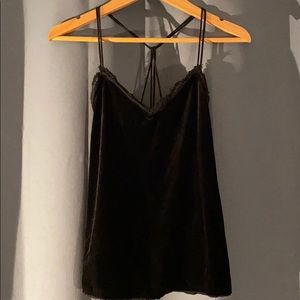 Black Velvet Lacy V-neck